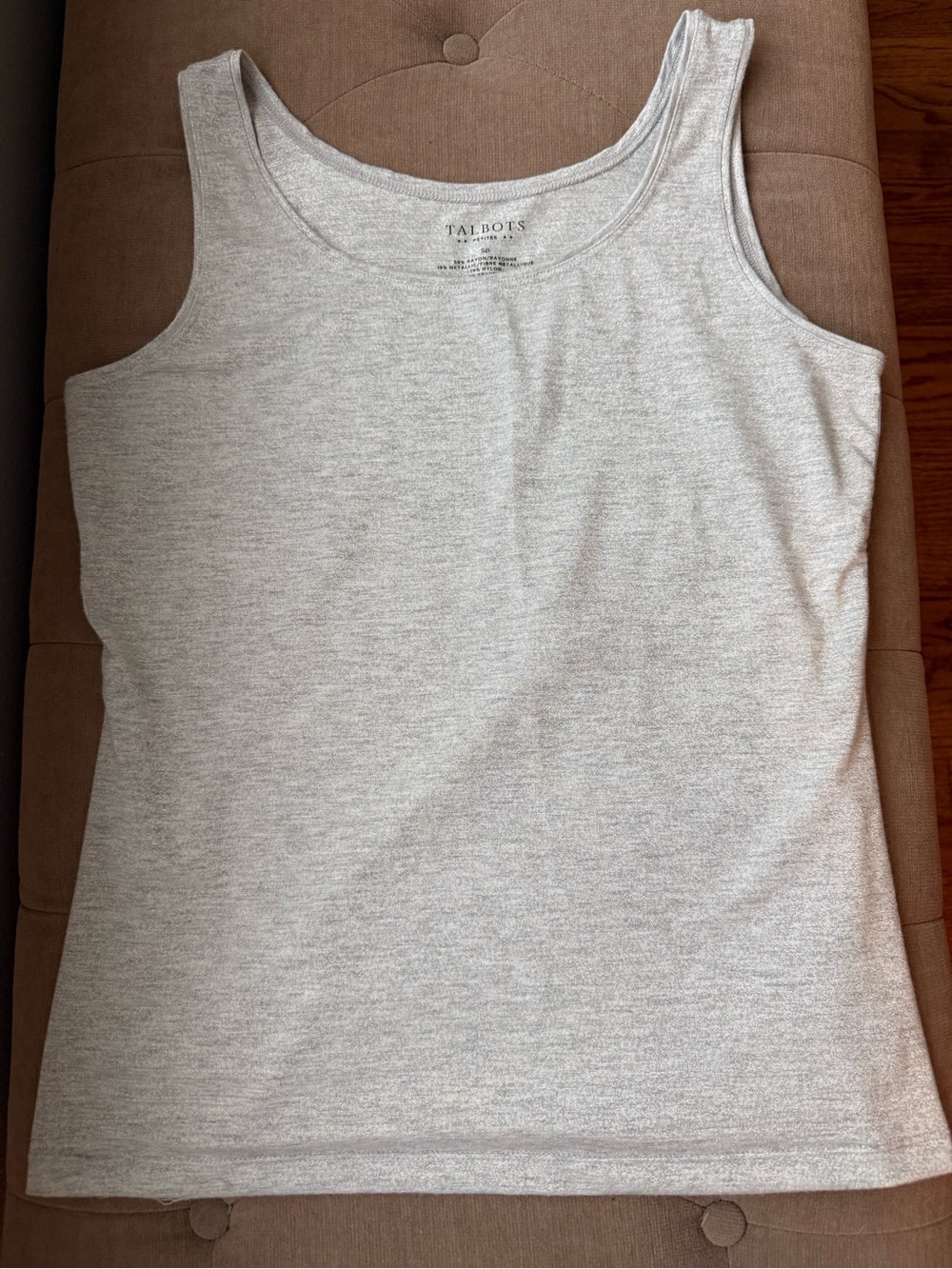 Talbots Silver Metallic Scoop Neck Tank